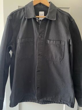 Gap oversized black denim work shirt